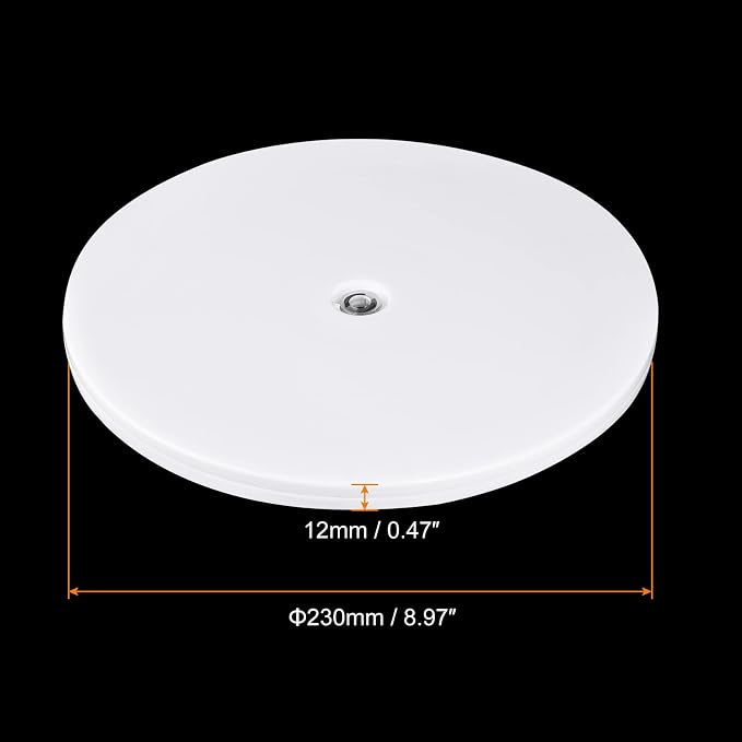 MECCANIXITY 9inch Rotating Swivel Stand with Steel Ball Bearings Lazy Susan Base Turntable for Kitchen Corner Cabinets, White
