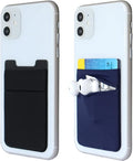 Fulgamo Phone Wallet Stick on,Card Holder for Phone Case,Phone Card Holder | 2Pack,Stretchy,Self Adhesive Sticker,Double Pocket,Sticky,Credit ID Card Pouch,Back of Cell Phone,For iPhone Samsung Galaxy
