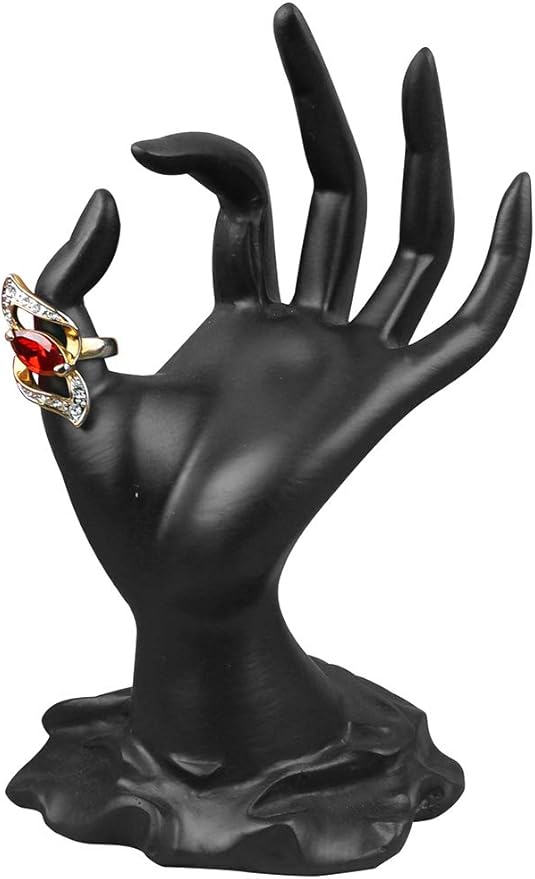 ChezMax Jewery Display Hand Ring Holder - Jewelry Organizer Stand, Necklace Stand, Jewelry Holder, Hand Model Holder Resin Mannequin Shaped Bracelet Holder Jewelry Display for Home Organization
