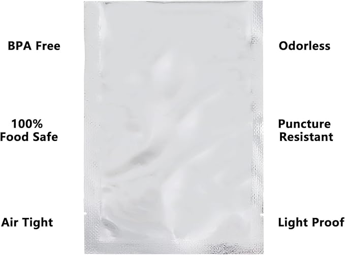 Heat Sealable Mylar Food Storage Bag,ULIFESTAR 5.5Mil Thicker Food Storage Pouches Oxygen Absorbers Vacuum Seal Airtight Packaging for Coffee Beans, Tea, Grains, etc(20 * 30cm/7.87 * 11.81'')