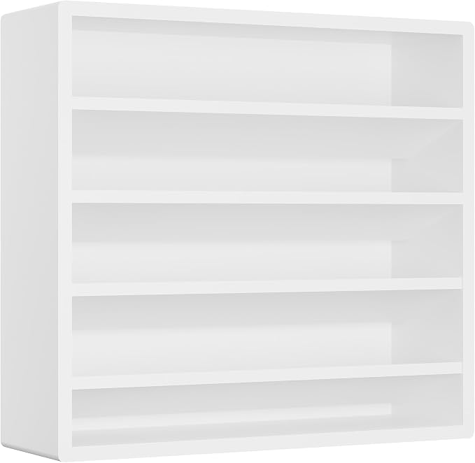 Orimade 4 Tier Spice Rack Organizer for Cabinet, Freestanding Bamboo Seasoning Rack for Countertop, Cupboard, Pantry, Kitchen, 13.18 x 4.13 x 12.2 inches(Spice Jars Not Included), White