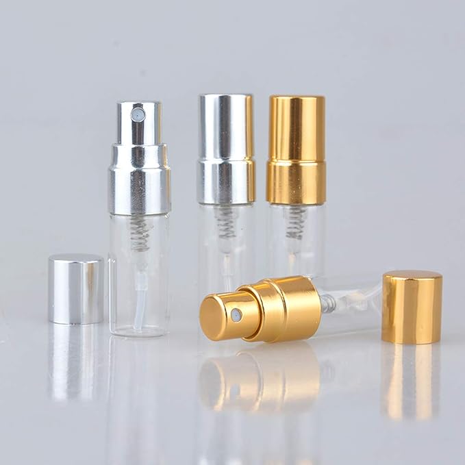 20pcs Empty 3ml Clear Fine Mist Atomizer Glass Bottle Spray Refillable Perfume Empty Bottle Glass for Travel Party Portable Makeup Tool + Free 1ml Pipette