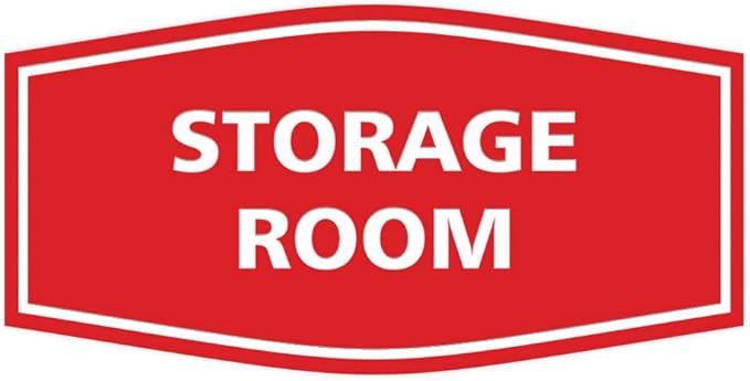 Signs ByLITA Fancy Storage Room Sign (Red) - Medium 10 Pack