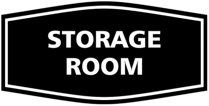 Signs ByLITA Fancy Storage Room Sign (Black) - Small 10 Pack