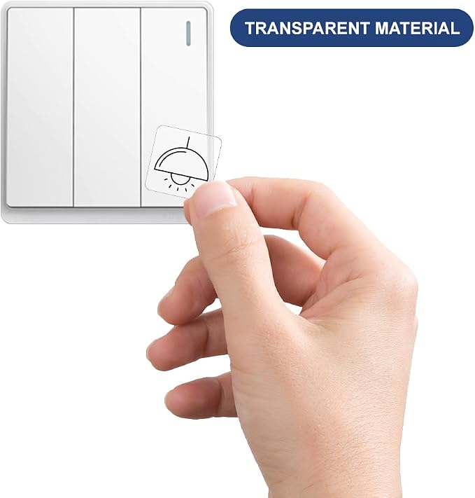 600 Pcs Light Switch Sticker Labels, 40 Designs Transparent Switch ID Stickers Black Switchboard Label Decals for Home, Kitchen, Bathroom, Office School