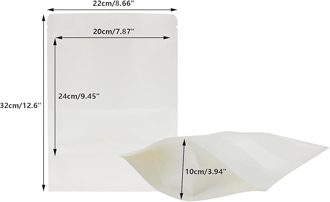 Kraft Paper Zipper Pouches,ULIFESTAR Kraft Stand Up Zip Lock Pouch Bags,100PCS Resealable Bag with Transparent Window and Tear Notch Resealable Bag for Small Business HomeUse,8.6"*12.6"(22*32cm+5cm)
