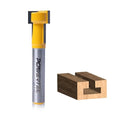 POWERTEC T Track Router Bit, Tungsten Carbide Tipped Router Bit, 1/4" Shank, 1/2" Dia., Slatwall for Picture Frames, T Track Accessories, Compatible with 1/4" T Bolts (73068)