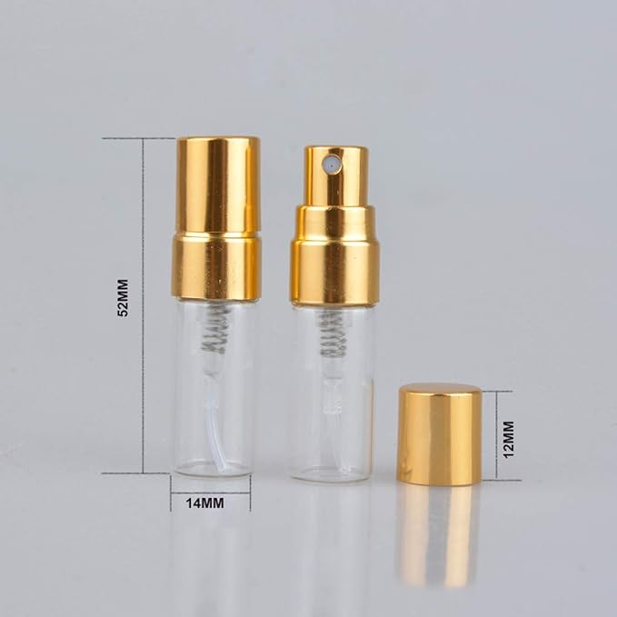 20pcs Empty 3ml Clear Fine Mist Atomizer Glass Bottle Spray Refillable Perfume Empty Bottle Glass for Travel Party Portable Makeup Tool + Free 1ml Pipette
