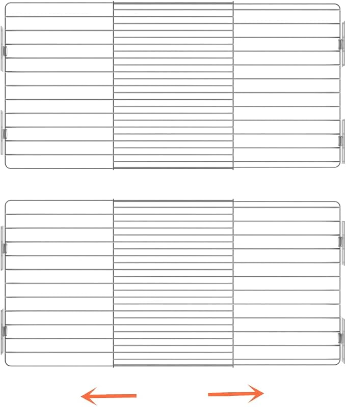 Slideep Adjustable Closet Storage Shelves with Seamless Sticker, Stainless Steel Expandable Wardrobe Shelves Organizer System for School Locker, Under Sink (Large, 2Pack)