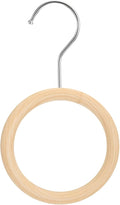 uxcell 4.7 Inch Scarf Ring Hanger, Scarf Organizer Holder Wooden Circle Rings Hanging Hook for Belt Tie Scarf, 10cm Length Hook (Silver)