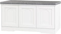 DINZI LVJ Shoe Bench, Entryway Storage Bench with Doors, Cushion, 3-Tier Shoe Rack with 9-Cubby, 39.4" L x 13.8" W Shoe Organizer Cabinet, Fully Adjustable Shelves, Living Room, Bedroom, White