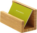1 Pack Bamboo Wood Desktop Business Card Holder for Desk Sturdy Business Card Display Stand for Office Suitable for Men Women