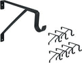 QCAA Heavy Duty Adjustable Shelf Rod Support Bracket for 3/4" Wall Cleat, Powder Coated Black, 8 Pack, Made in Taiwan