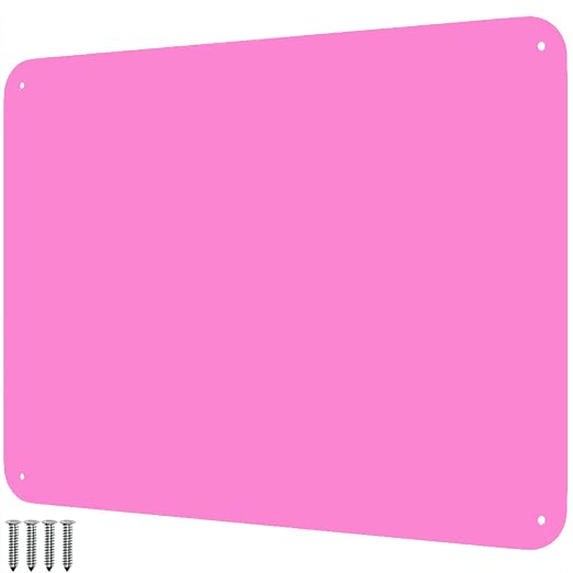 9 inches x 6.5 inches Stainless Steel Plate for Magnets, 3M Adhesive Back, Mounting Screws, Ideal for Magnetic Shelf, Spice Holders, Fridge Magnets. Mount Anywhere! (Pink, 1 Pack)