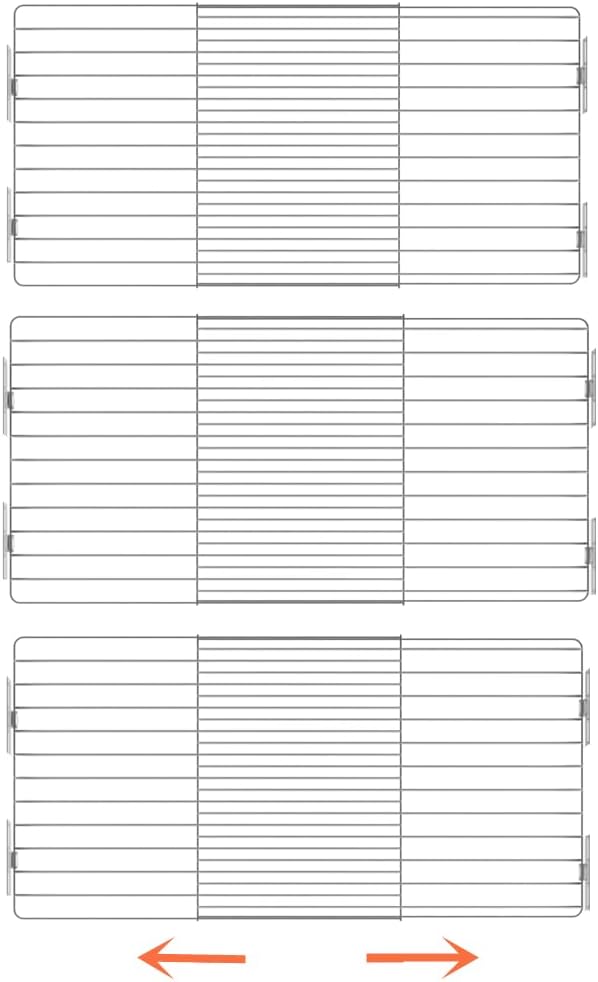 Slideep Expandable Closet Wire Shelves Stainless Steel, Heavy Duty Tension Shelf Cabinet Organizer, Strong Adhesive Closet Divider Organizer System (Large, 3Pack)
