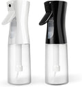 Continuous Spray Bottles (2 pack 6.8 oz/200ml), Ultra Fine Mist Sprayer, Spray Bottle For Hairstyling, Cleaning, Plants, Pets, Barbers, Salons (White & Black | 2 Pack)