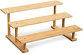 CROISSANT Bamboo and Wood 3 Tier Cupcake Stand, Food Display Risers for Party , Statues and Lego Displays, Cologne Stand, Perfume Display Stand（3 Tier，1Pack）