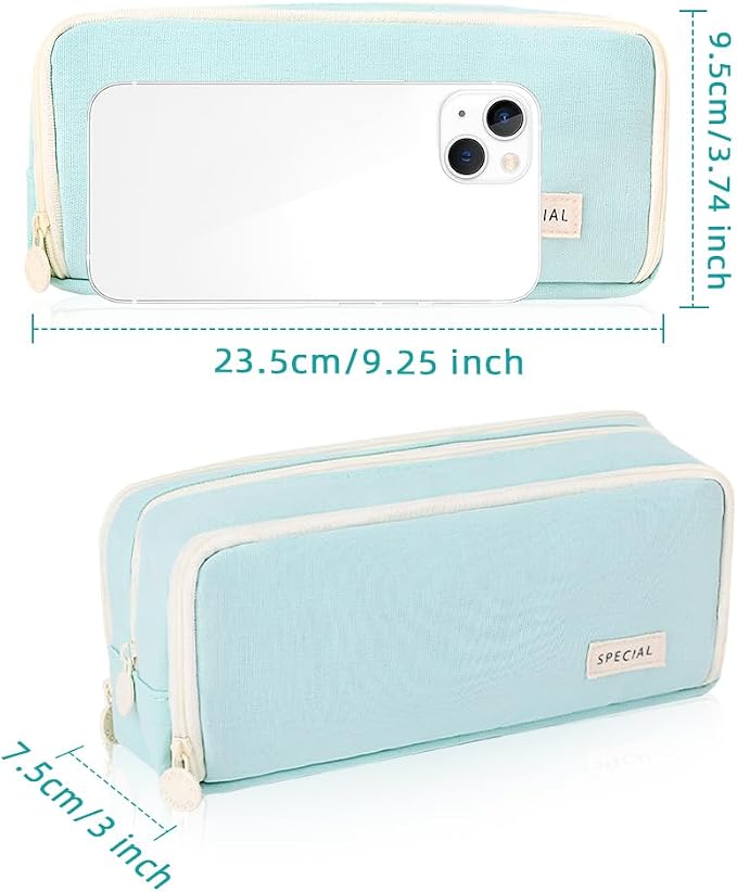 iSuperb Large Pencil Case 3 Compartments Pencil Pouch Big Capacity Pencil Bag for Kids Teen Girls Boys Student School Supplies Oxford Organizer Pen Bag Cosmetic Makeup Pouch