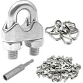 24 Pcs M4 Cable Clamps,Wire Rope Clamp,12 Pcs 5/32" Thimble | Stainless Steel Smooth Rods for Industry, Metal Working Hobbies and DIY Craft