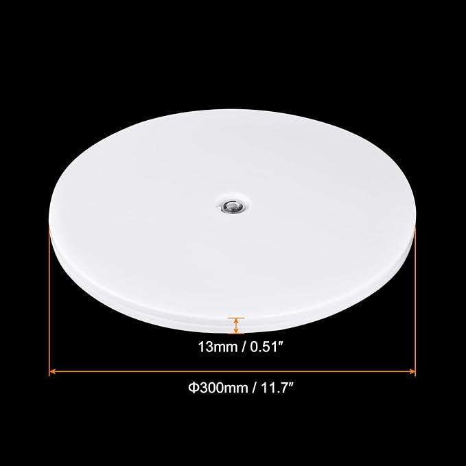 MECCANIXITY 12inch Rotating Swivel Stand with Steel Ball Bearings Lazy Susan Base Turntable for Kitchen Corner Cabinets, White