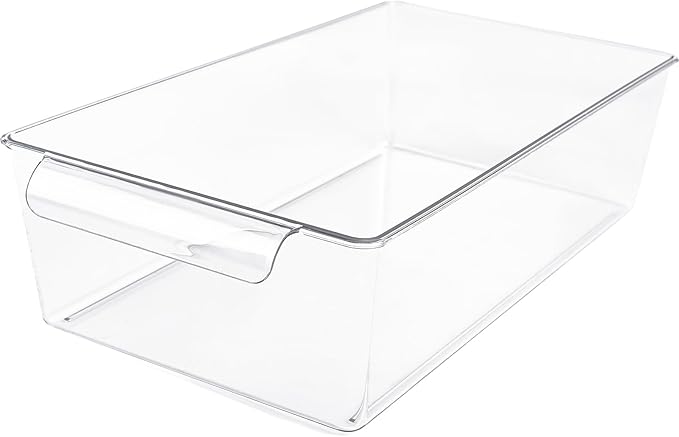 2Pack 2-Tier Bathroom Storage Organizer, Clear Under Sink Organizers Kitchen Vanity Counter Storage Container, Medicine Cabinet Drawers Bins, Pull-Out Organization with Track for Pantry