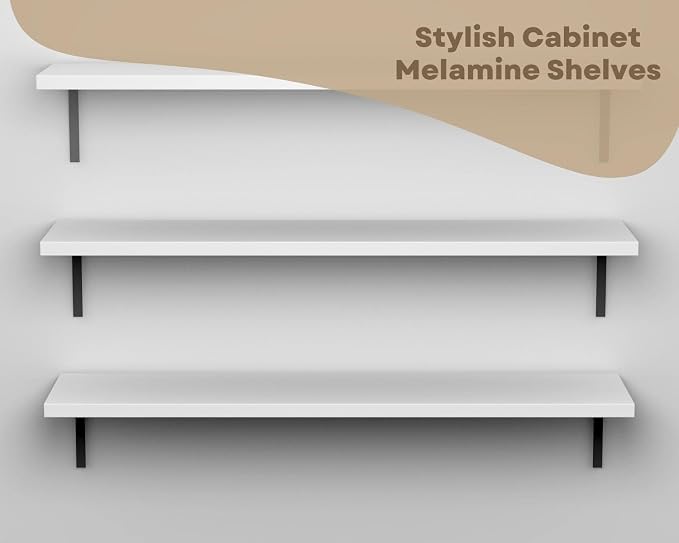 B&B HARDWARE Cabinet Shelves - 3/4'' Thick - Custom Organize Space with Stylish Shelves - Perfect Solution for Home & Office - Melamine Shelves Cut to Order (16" Depth X 33'' Inches Length)