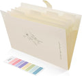 SKYDUE Expanding File Organizer with 5 Pockets, Accordion File Folders with Labels, Portable Document Paper Bill Receipt Organizer, Home College School Office Supplies, Letter Size,Apricot
