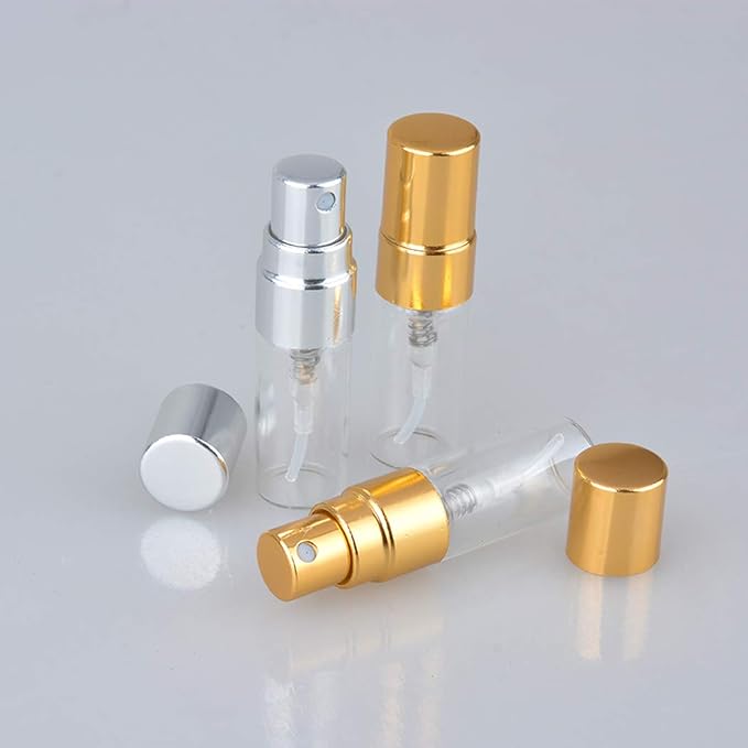 20pcs Empty 3ml Clear Fine Mist Atomizer Glass Bottle Spray Refillable Perfume Empty Bottle Glass for Travel Party Portable Makeup Tool + Free 1ml Pipette
