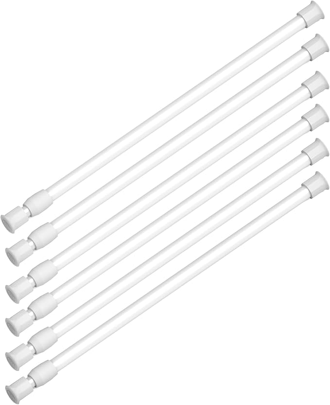 RV & Camper Adjustable Tension Rods 16"-27.5" - Essential Organizer Bars for Travel Trailers, Campers, and RVs Kitchens and Closets Must-Have, 6 Pack