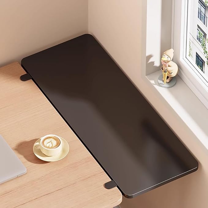 Desk Extender Tray, Punch-Free Clamp on 90° Foldable Keyboard Drawer Tray, Table Mount Armrest Shelf, Computer Elbow Arm Support (Black, 27.6"*9.8"*0.5"/70cm*25cm*1.2cm)