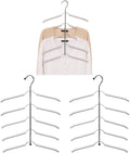 3 Pack 5 in 1 Hangers Blouse Tree Hangers Non Slip Space Saving Clothes Hanger Multi-Layer Clothes Hanger Stainless Steel Sweater Shirt Hanger Closet Storage Organizer(White)
