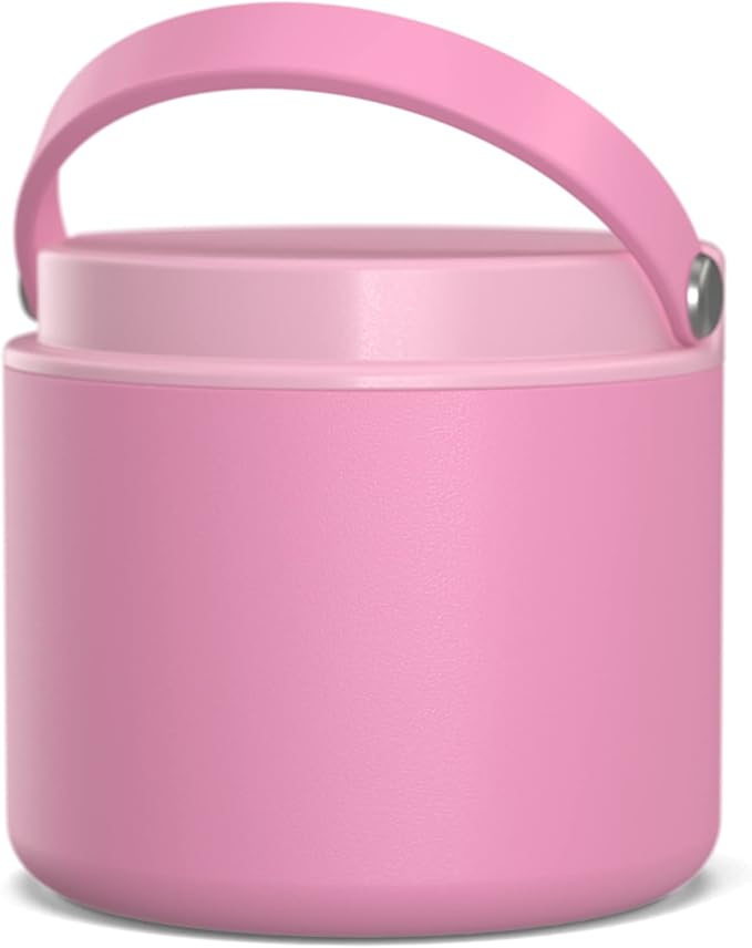 Hydrapeak 18oz Stainless Steel Vacuum Insulated Food Jar for Hot Food and Cold Food, Wide Mouth Leak-Proof Soup for Adults, 10 Hours Hot and 16 Hours Cold (Bubblegum)