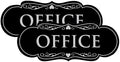 All Quality Designer Office Sign | Easy Installation - Black/Silver - Large (2 Pack)