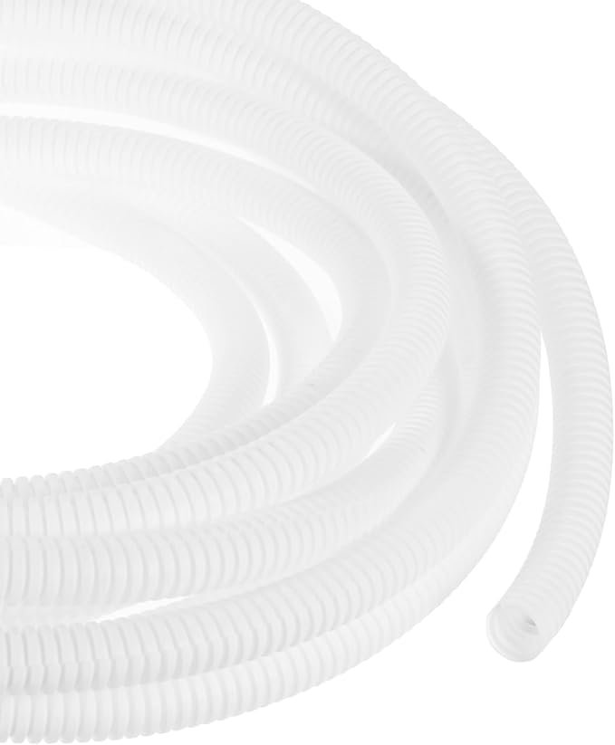 DMiotech 25ft Wire Loom Split Tubing 1/2 Inch(12.7 Mm) ID, Cord Protectors from Pet Flexible Conduit Cable Management for Office, Home, Garden, White