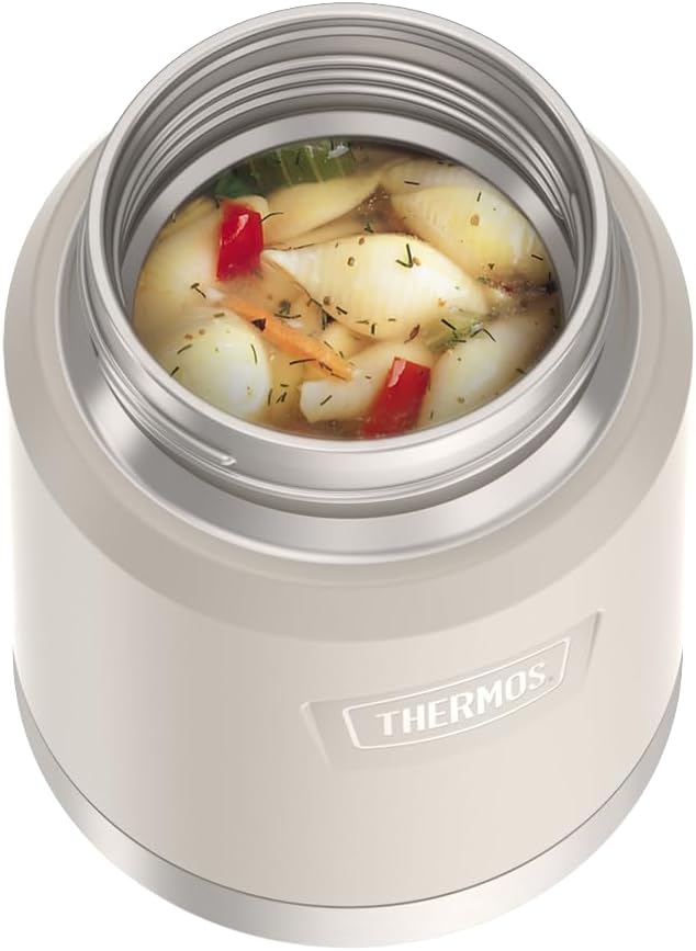 THERMOS, Stainless Steel Food Jar with Spoon, 16 Ounces, Sandstone