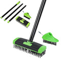 2026 Deck Brushs 3 in 1 Floor Scrub Brush with Long Handle, 3-in-1 Weed Brush Combo Set with Detachable Handle, Deck Scrub Brushs for Patio, Pavers, Driveway, Walkway, Stone Joints (Green)