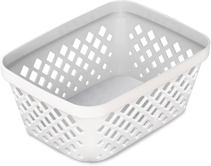 Glad Plastic Storage Basket Set - Multipurpose Drawer Trays, Kitchen Pantry Containers, and Bathroom Bins - Small Organizers, White, 6.25" L x 4.6" W x 2.7" H, 9 Count (Pack of 4)