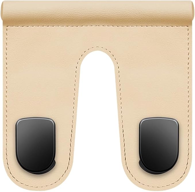 Car Co-Pilot Glovebox Hook, Dual Hook Passenger Seat Glovebox Hanger Organizer for Purse Handbag Umbrella, Automotive Interior Glove Box Hanging Storage Holder, Universal Fit (Beige)