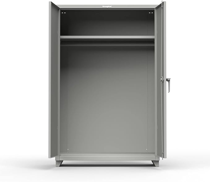Strong Hold Extra Heavy Duty 14 GA Uniform Cabinet with Hanger Rod, 1 Shelf - 48 in. W x 24 in. D x 75 in. H