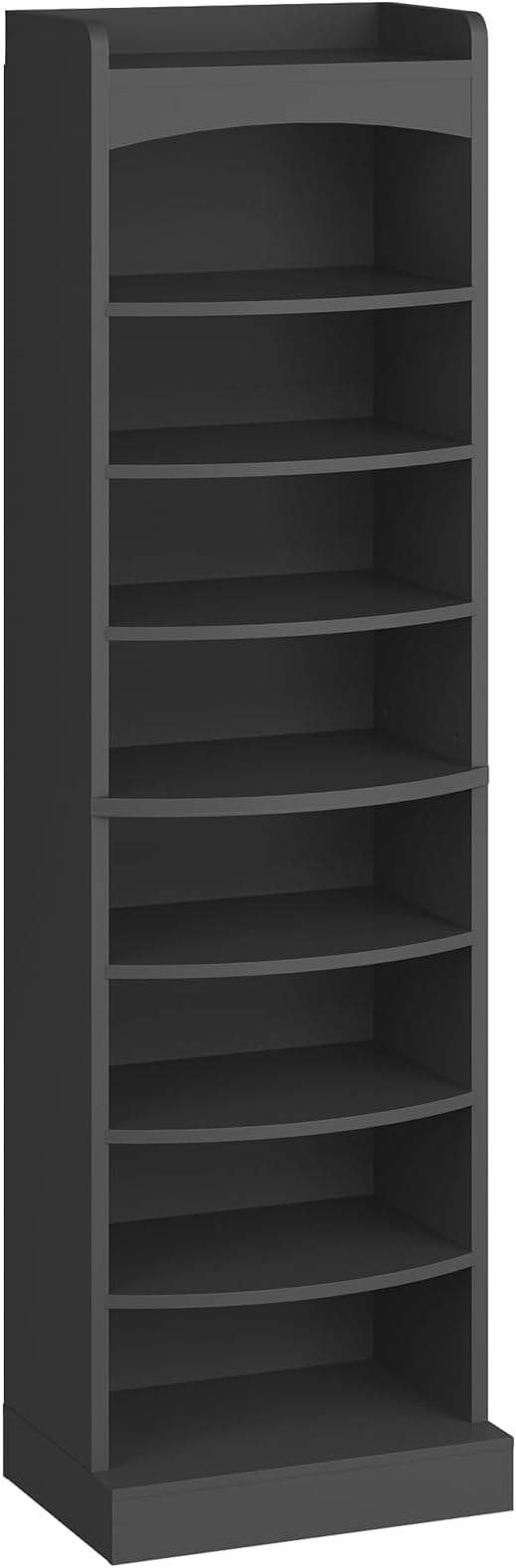 YATINEY 9-Tier Tall Shoe Rack, Wooden Shoe Storage Organizer, Narrow Shoe Cabinet with Removable Shelves for Small Spaces, Holds 18 Pairs of Shoes, for Entrance, Hallway, Black SS22BK
