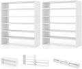 COSTWAY White Shoe Rack, 6-Tier Stackable Shoe Shelf for Closet | 31" Freestanding Extra Wide Storage Shoe Stand for Small Space Entryway Hallway Closet (2, White)