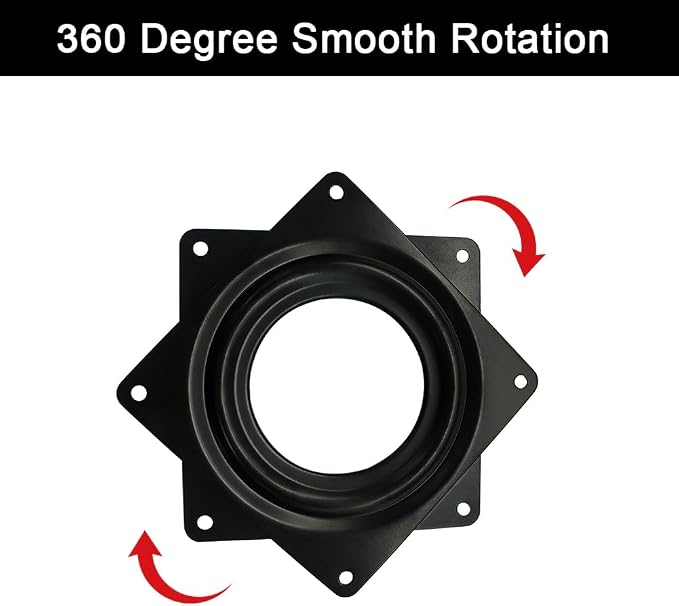 3" Black Lazy Susan Turntable, 200-lb Heavy Duty Steel Ball Bearing Rotating Tray Swivel Plate Cabinet Low Profile for Dining Table, Stool Chair, Pantry, Organizer