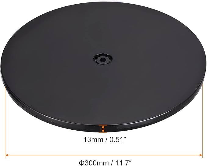 MECCANIXITY 12inch Rotating Swivel Stand with Steel Ball Bearings Lazy Susan Base Turntable for Kitchen Corner Cabinets, Black