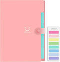 Forvencer Accordion File Organizer, Letter Size, 5 Pocket Expanding File Folder, Cute File Folder with Labels, Portable File Organizer for School Office Supplies, Folders for Documents, Pink