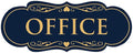 All Quality Designer Office Sign | Easy Installation - Blue/Gold - Small (1 Pack)