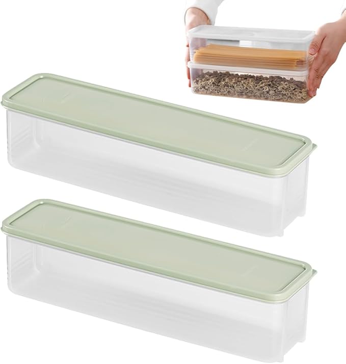 Storage & Crisper Boxes, 2025 New Durable Food Storage Containers, Stackable Refrigerator Organizer for Kitchen, Airtight Food Box with Lids, Fresh-Keeping Container Suitable (Green, 2pcs)
