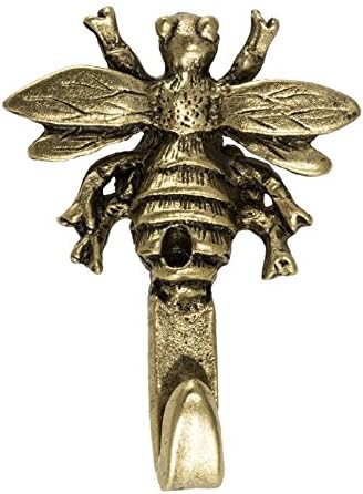 Mini Metal Bumble Bee Hooks, Set of 3, Gold Finish