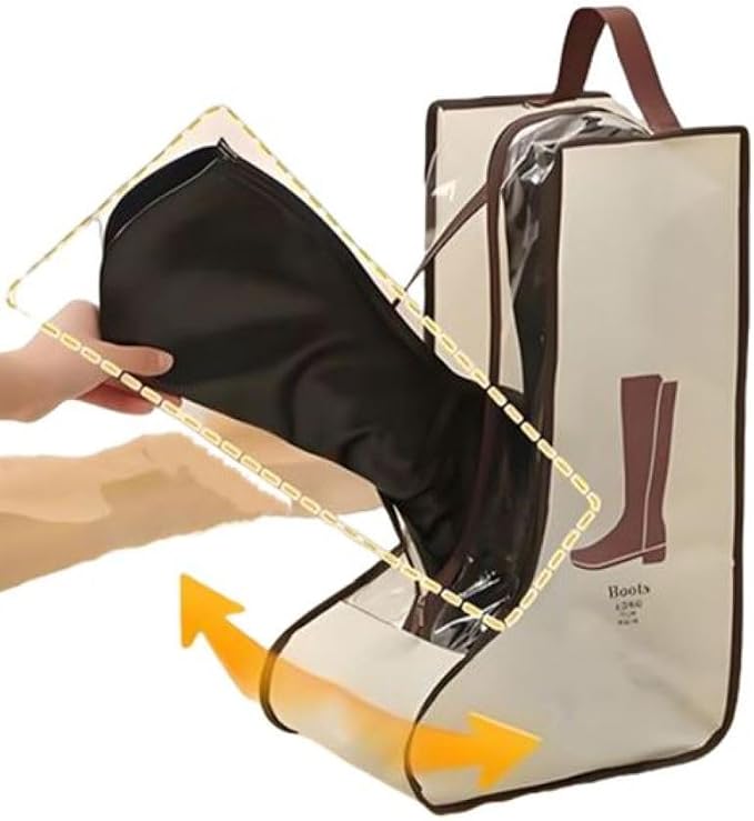 Portable 2 Pack Boots Storage,Tall Boots Storage/Protector Bag | Beige Portable waterproof storage bags are used for travel storage,under the bed,wardrobe,shoe cabinet and other home storage