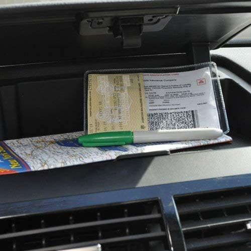 StoreSMART Clear Auto Insurance and Registration Card Holder - Single Pack | Dual-Pocket 4″ × 5⅝″ Protector Durable Vinyl Wallets for Vehicle Car, Insurance Cards, Business Cards, IDs, Organizers