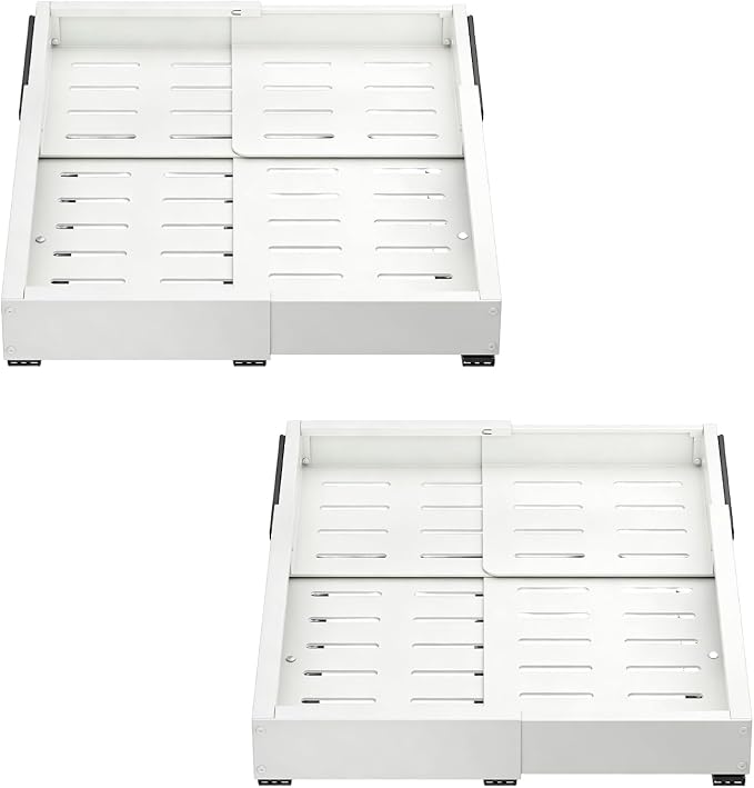 Pull Out Cabinet Organizer Telescopic Storage Basket | Slide Out Drawers for Home Pantry Laundry Apartment Dorm Corner Desk Dresser